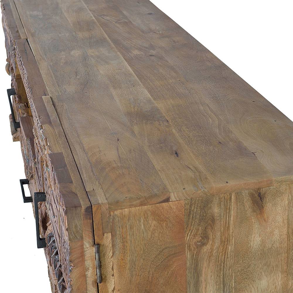 Design TV-Lowboard aus Mangoholz rustikal - Lacid
