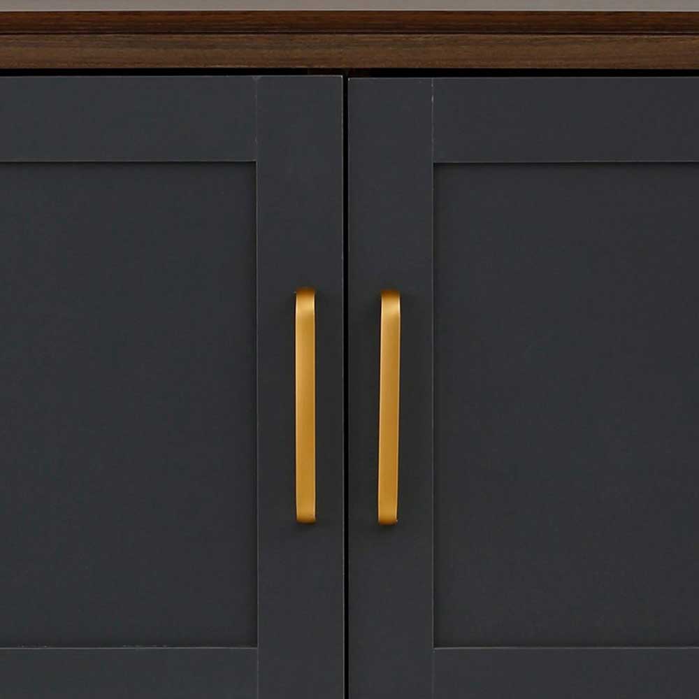 Landhaus Highboard in Dunkelgrau - Mivaldana