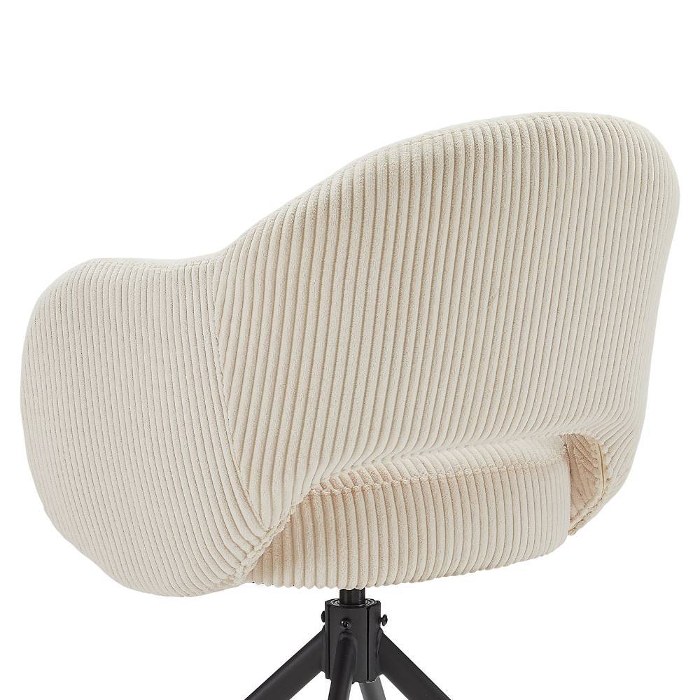 Cord-Drehstuhl in Beige mit Schwarz - Dresden