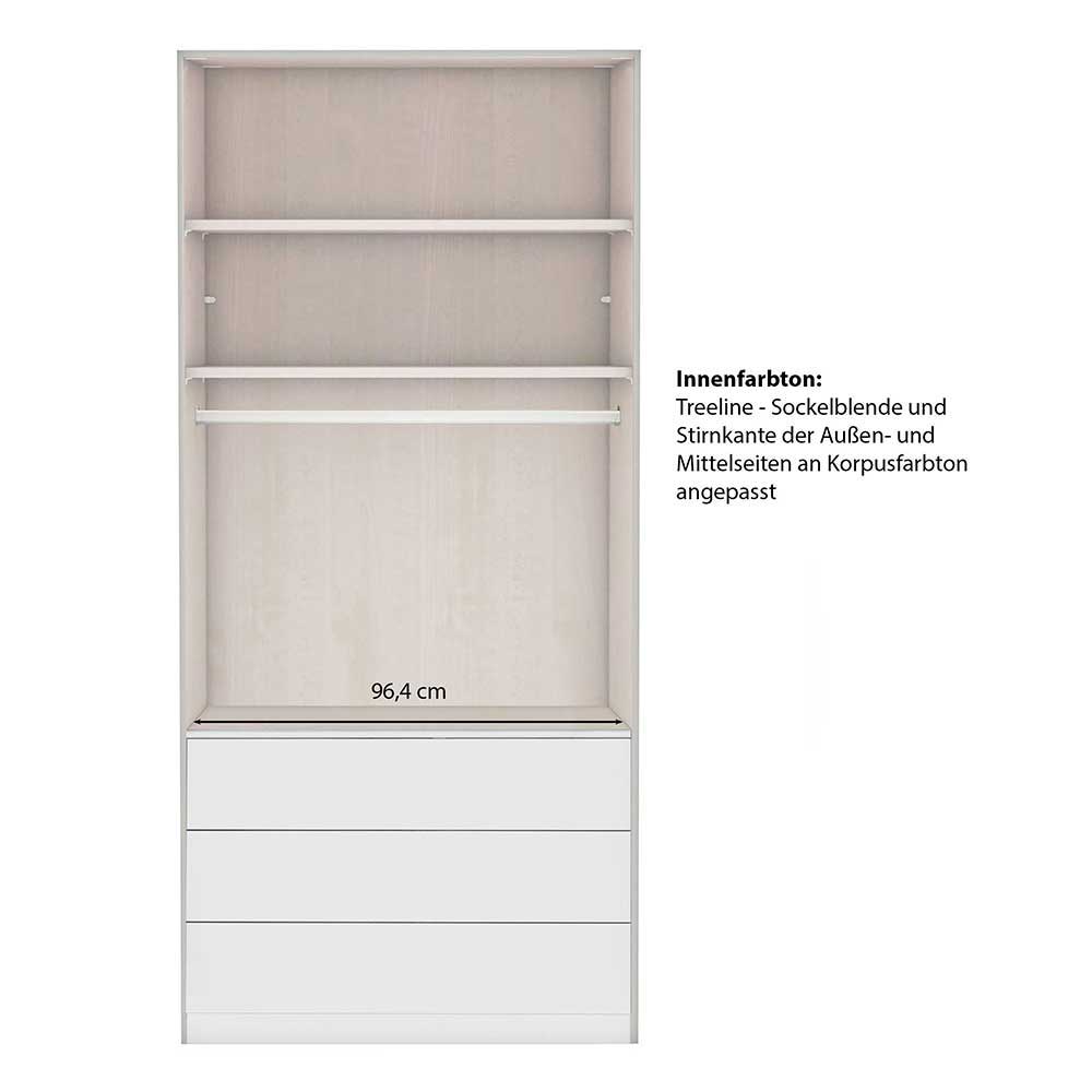 100cm Kleiderschrank mit 2 Türen & 3 Schubladen - Flinn