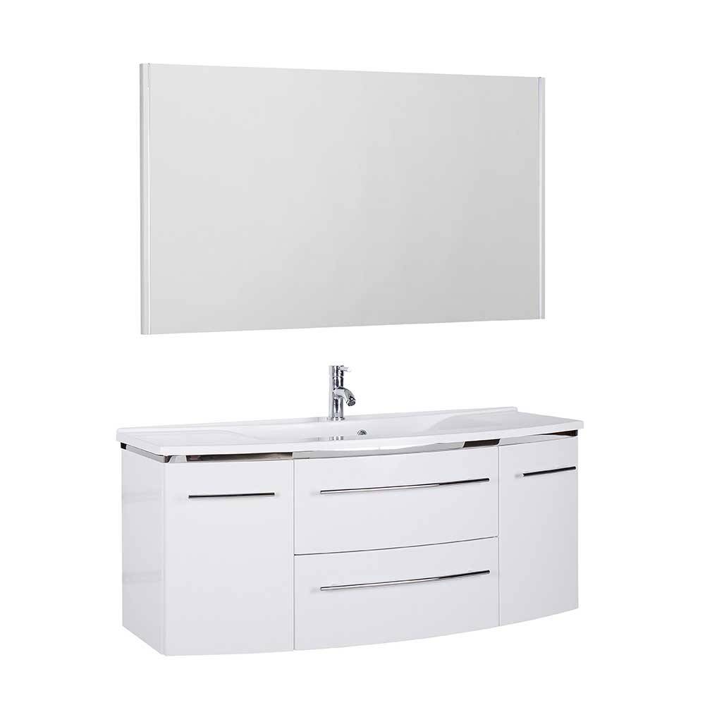 Weiße Waschkonsole & LED Spiegel Set - Keiran (zweiteilig)