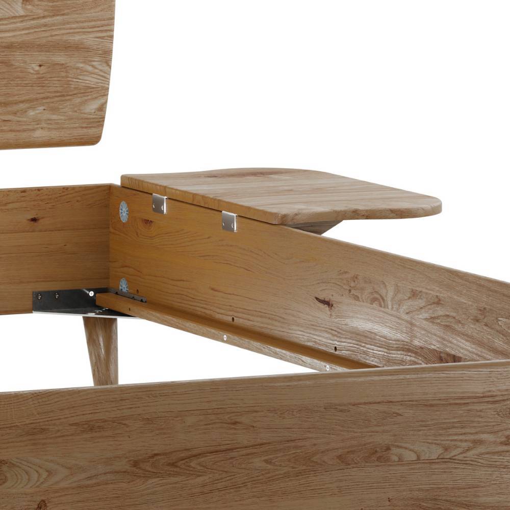 Wildeiche-Bett mit Holz-Kopfteil - Plural