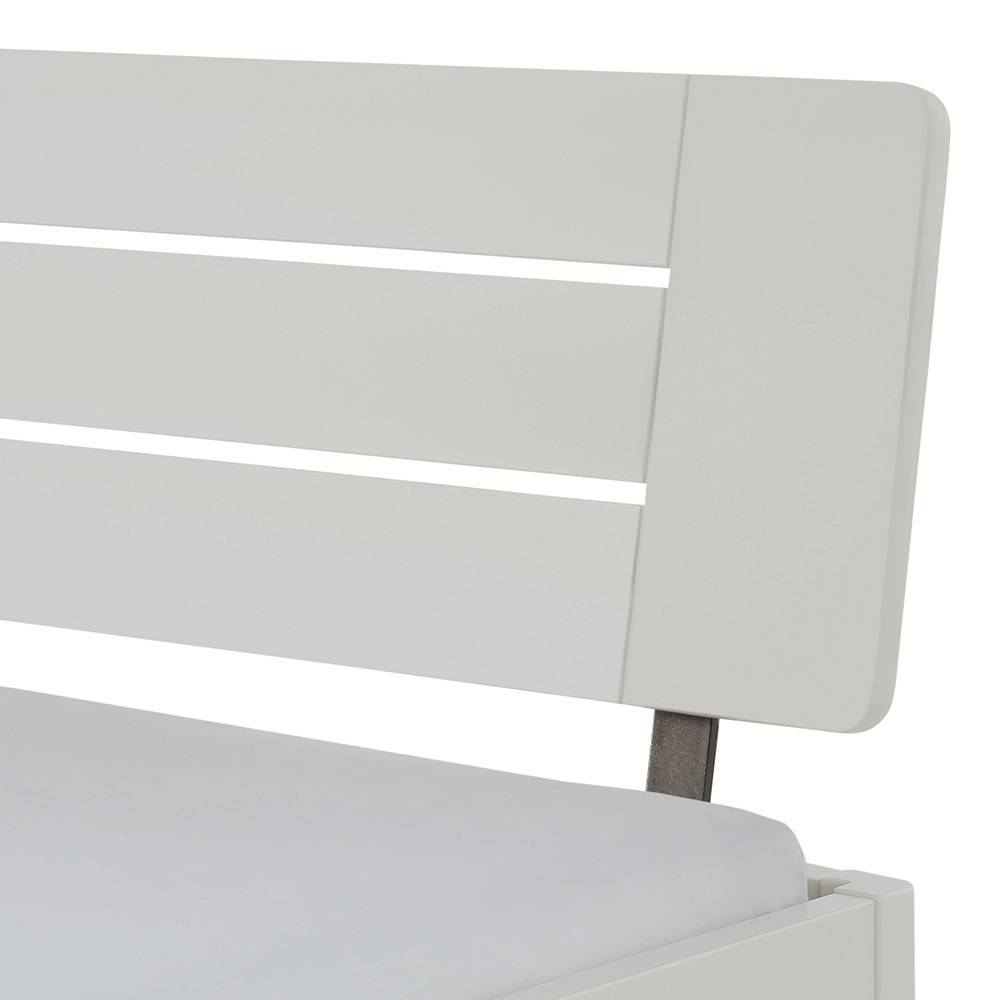 Weiß lackiertes Bett aus Buche Massivholz - Ekimar