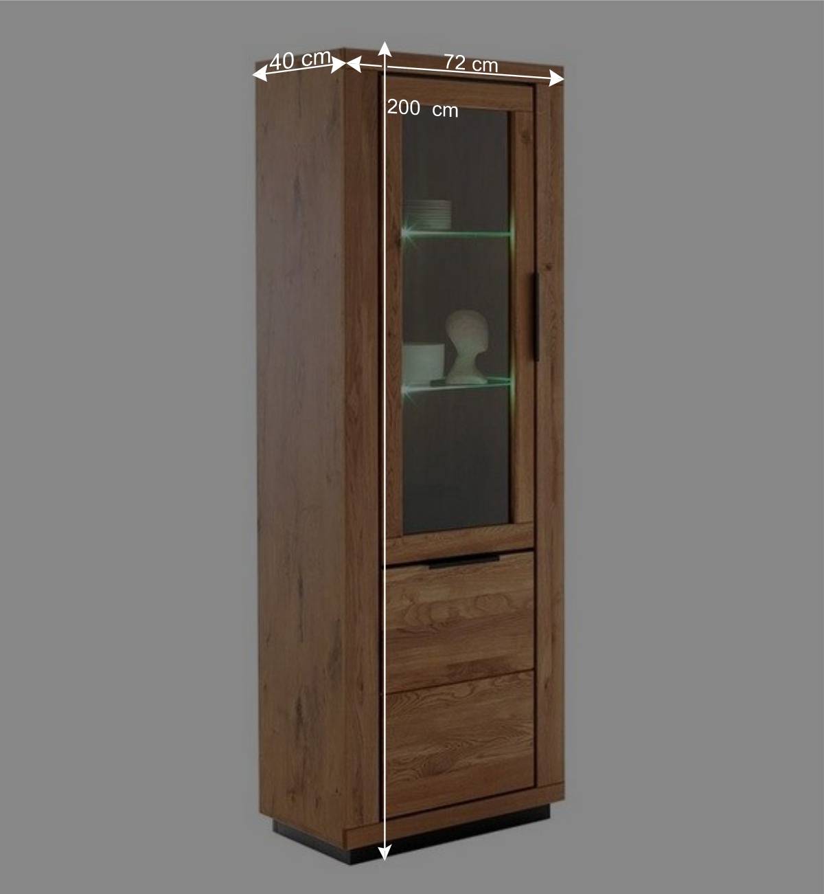TV Anbauwand teilmassiv Set - Vlacoma (vierteilig)