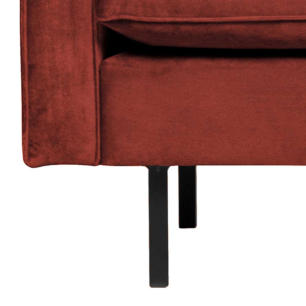Kantiger Sessel in Kastanienfarben Samt - Enzing