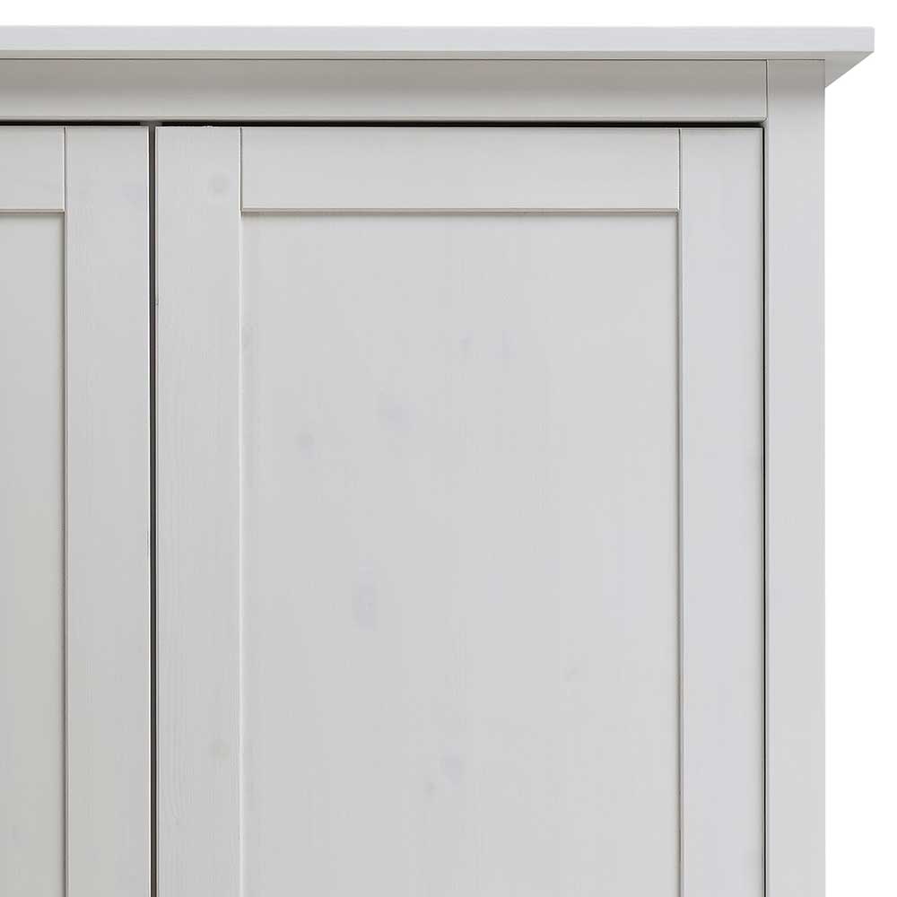 Wäscheschrank in Weiß aus Kiefer im Skandi Design - 101x150x40 - Astinion