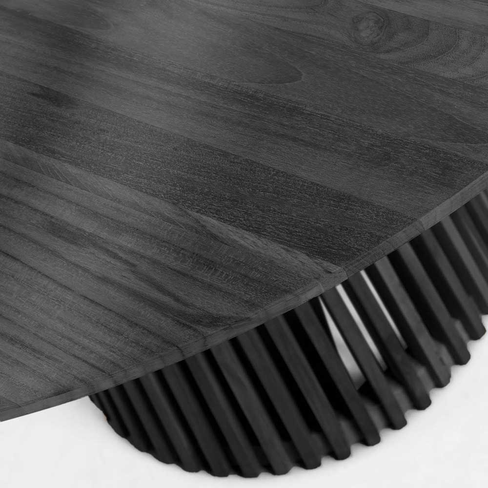Runder Tisch aus schwarzem Massivholz - Artiga