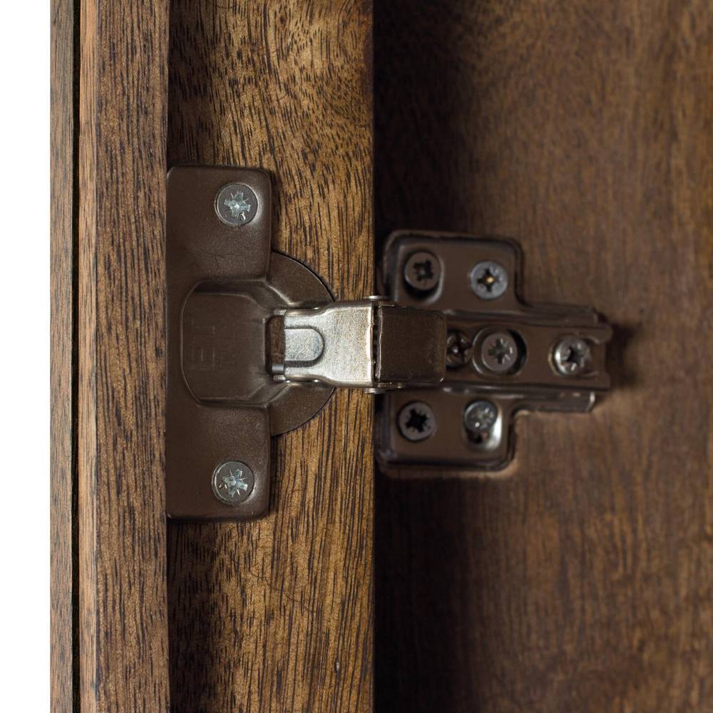 Design-Vitrinenschrank in Walnussbraun und Gold - Rasimo