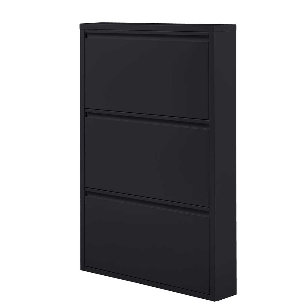 3-Klappen-Schuhschrank in Schwarz - Matic