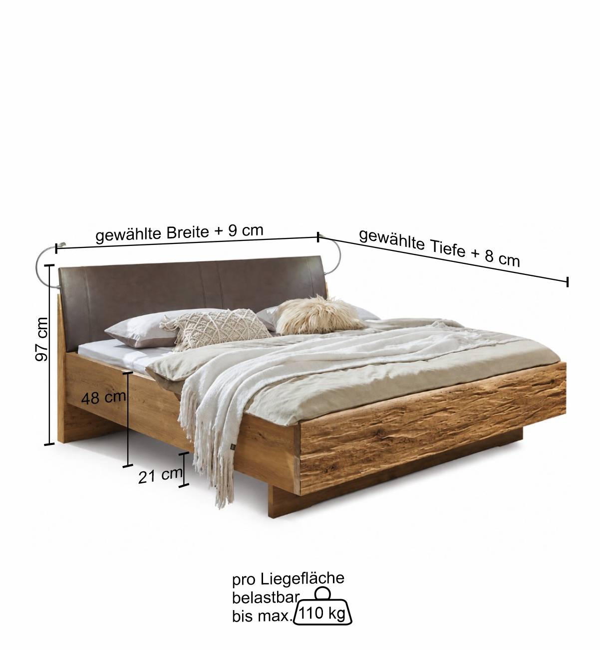 Design Bettanlage mit LED - Ornany (dreiteilig)