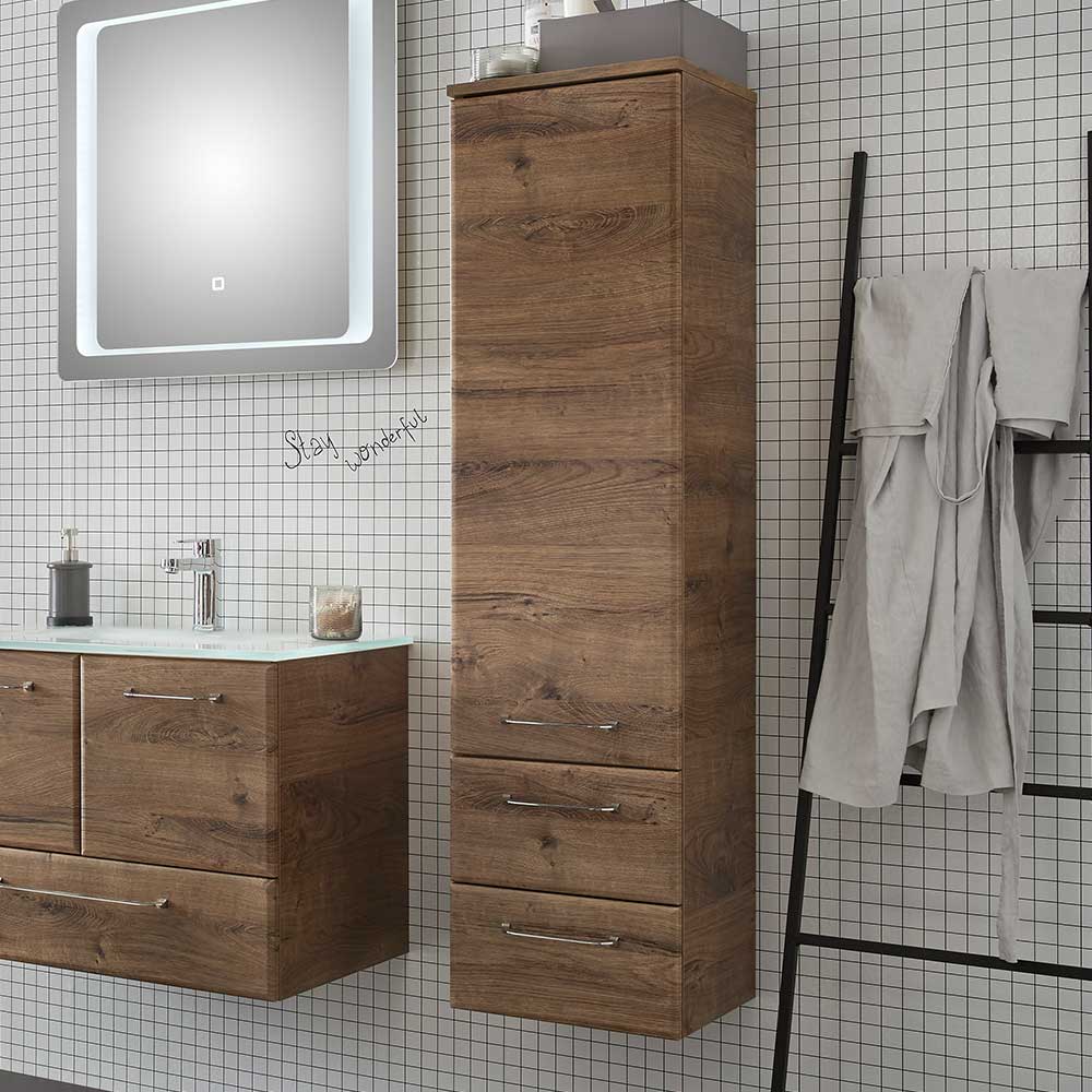 Hängender Bad-Midischrank in Eiche Dunkel - Miss X