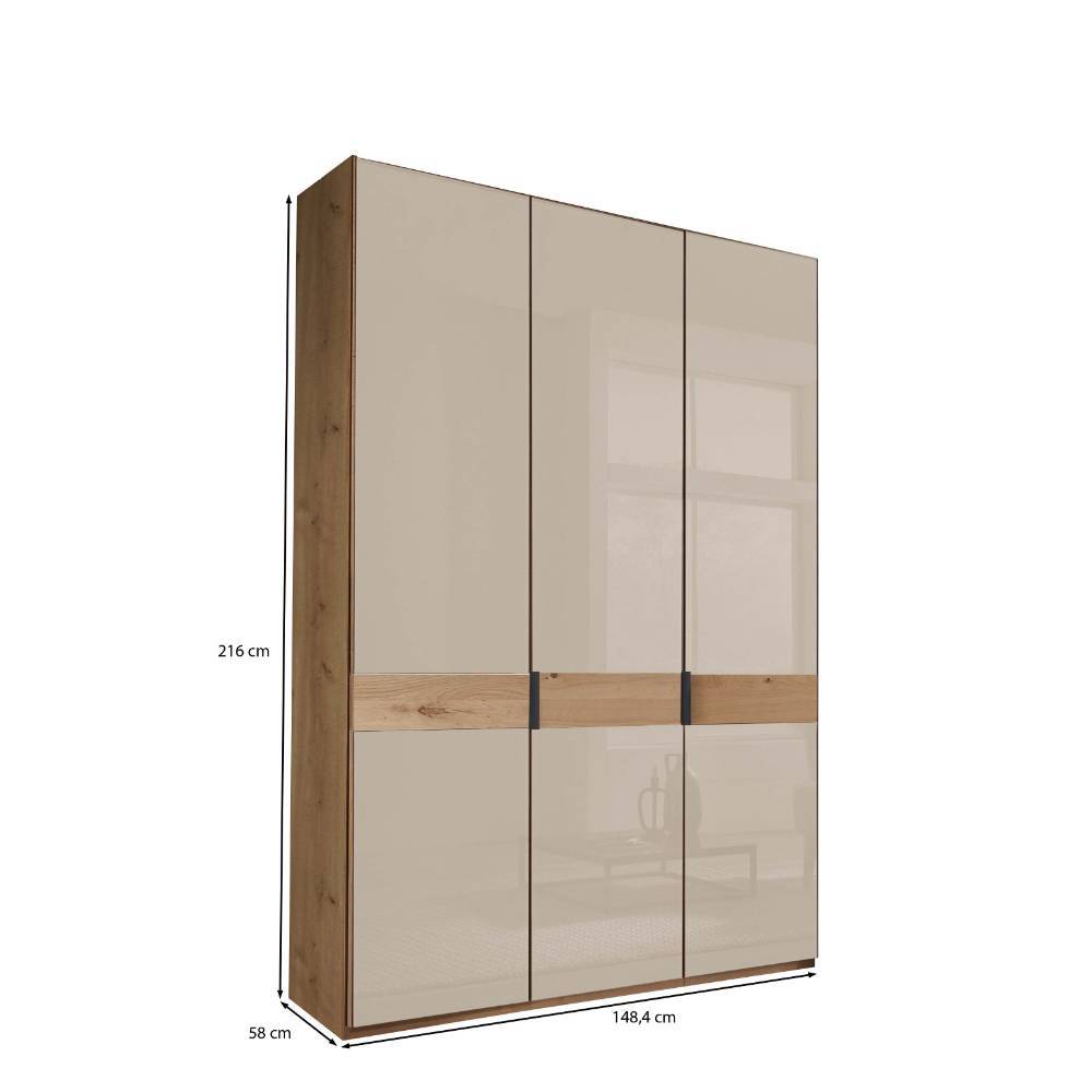 3-türiger Kleiderschrank mit Glasfront - Nikoba