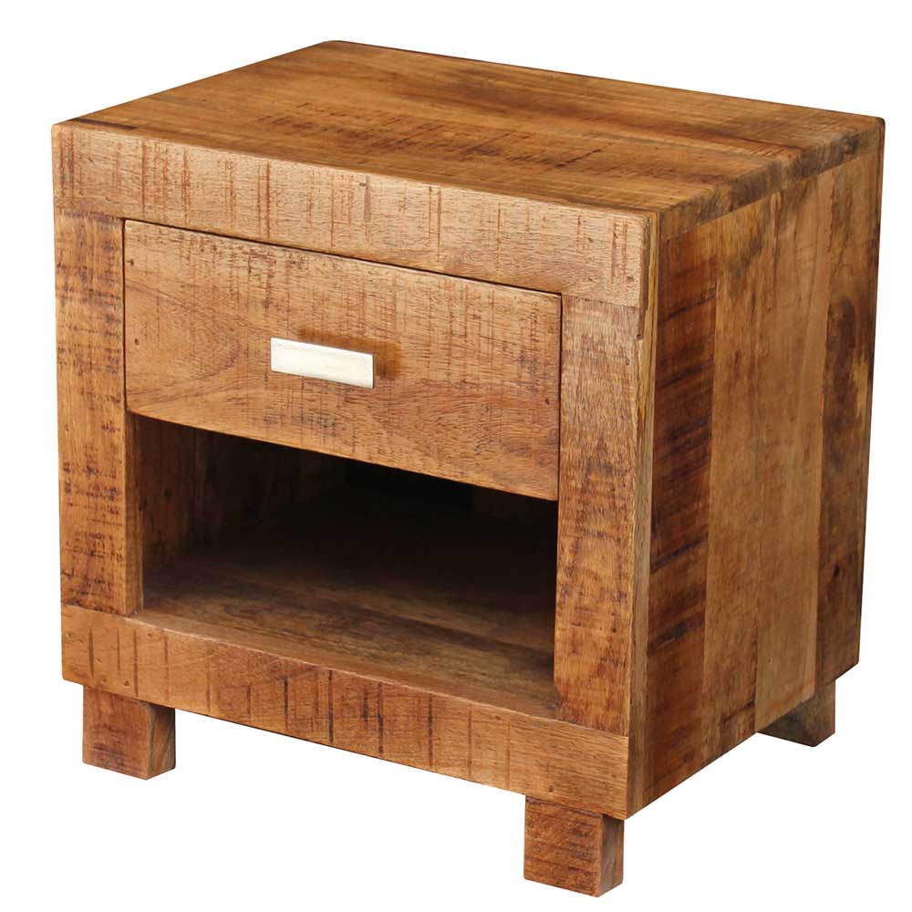40x40x30 Holz Nachtkonsole mit Schublade & Fach - Lance