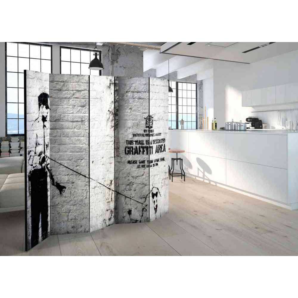 Loft Style Paravent mit Graffiti Mauer - Jeanys