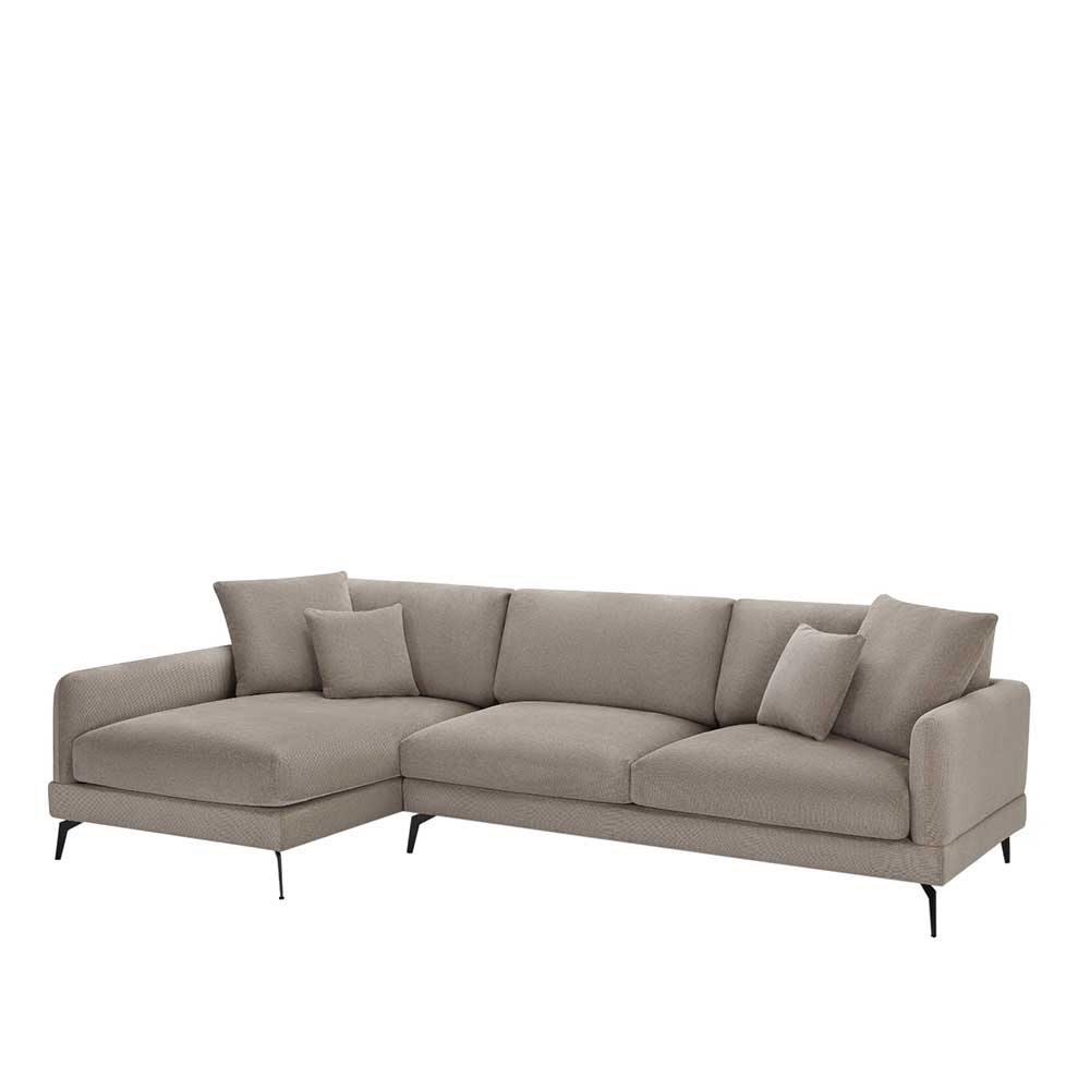 Taschenfederkern Eckcouch in Beige - Kosmyna