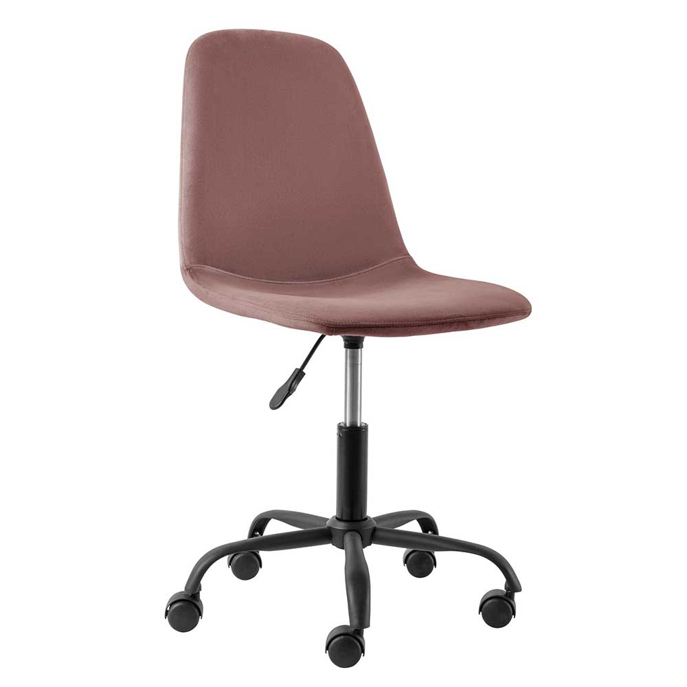 Büro Schalenstuhl in Rosa Samt - Hypening