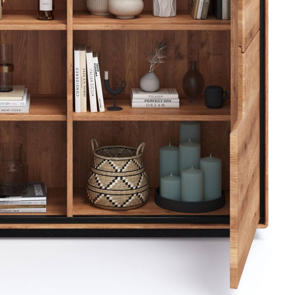 Wohnzimmer Schrank mit Hirnholz Applikation - Shipper