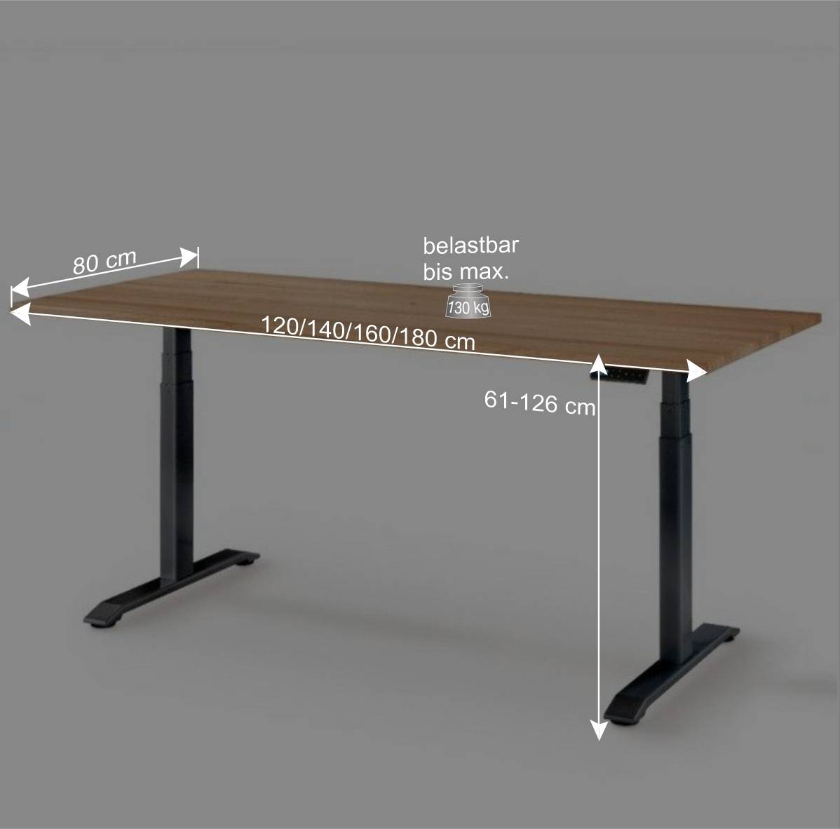 Office Arbeitstisch elektrisch höhenverstellbar - Calexia