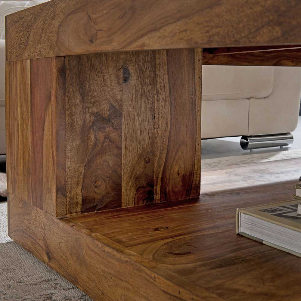 90x90 Wohnzimmer Holztisch aus Sheesham - Frosina