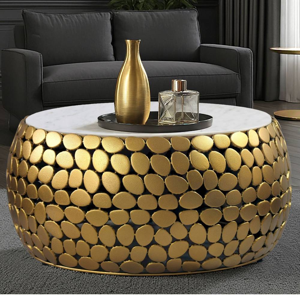 Wohnzimmer Marmortisch mit Aluminium - Nalca