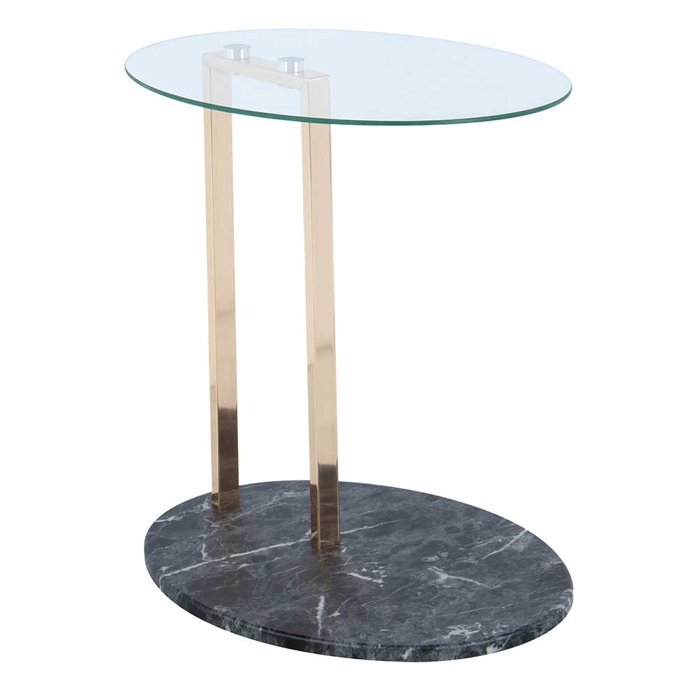 46x49x36 ovaler Wohnzimmer Tisch aus Glas - Javie