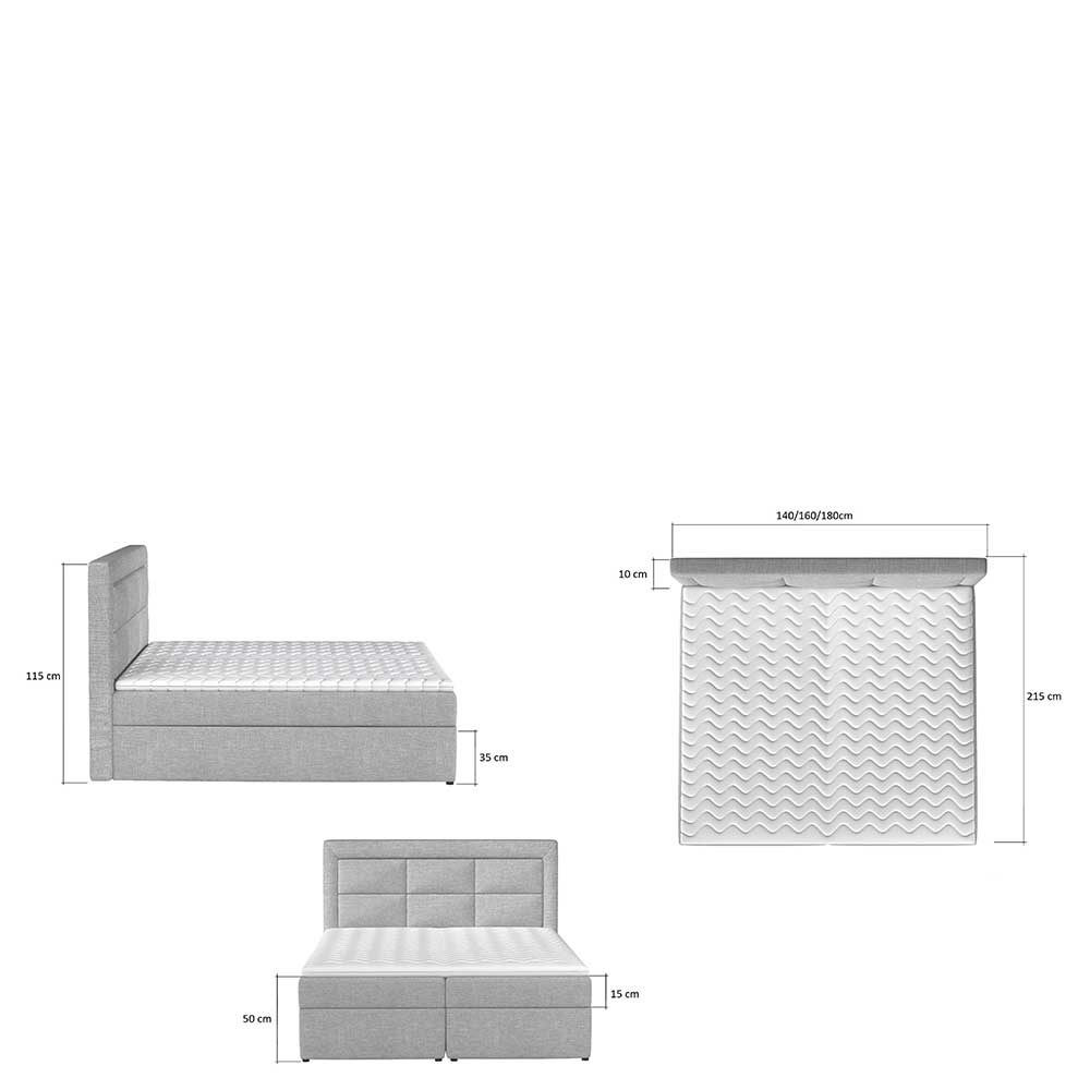 Komplettsystem Polsterbett in Grün Samtbezug - Adrienne