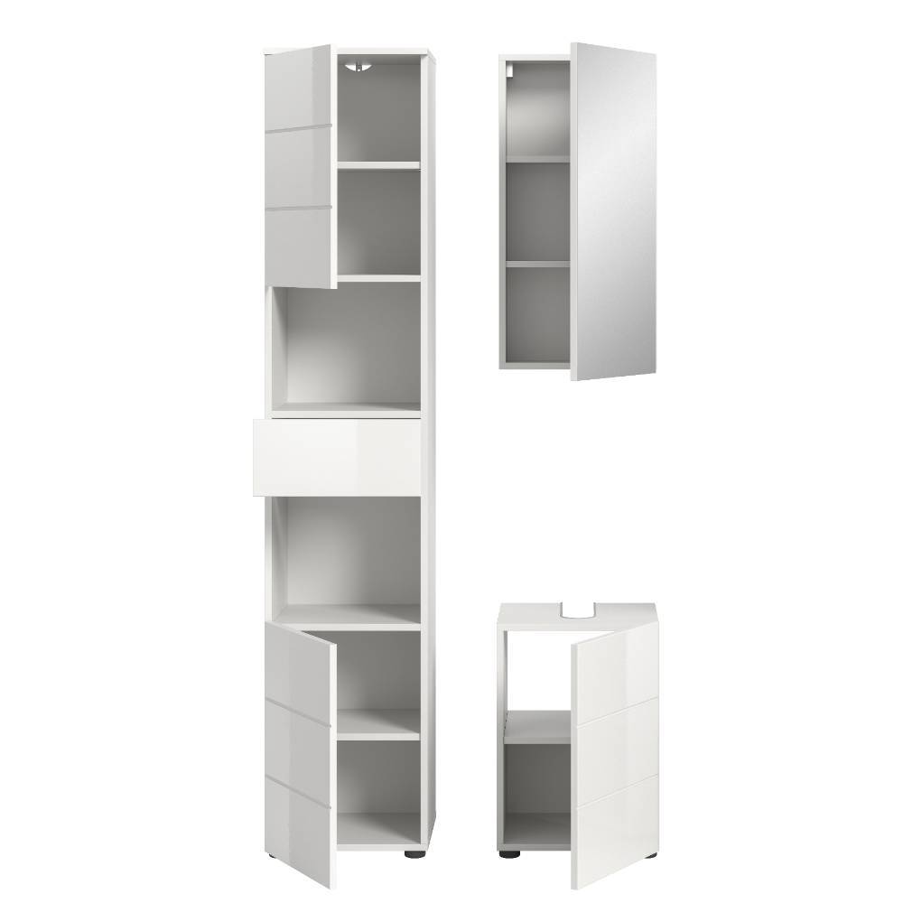 Schlanke Badmöbel Kombi - 76 cm breit - Vitablos (dreiteilig)