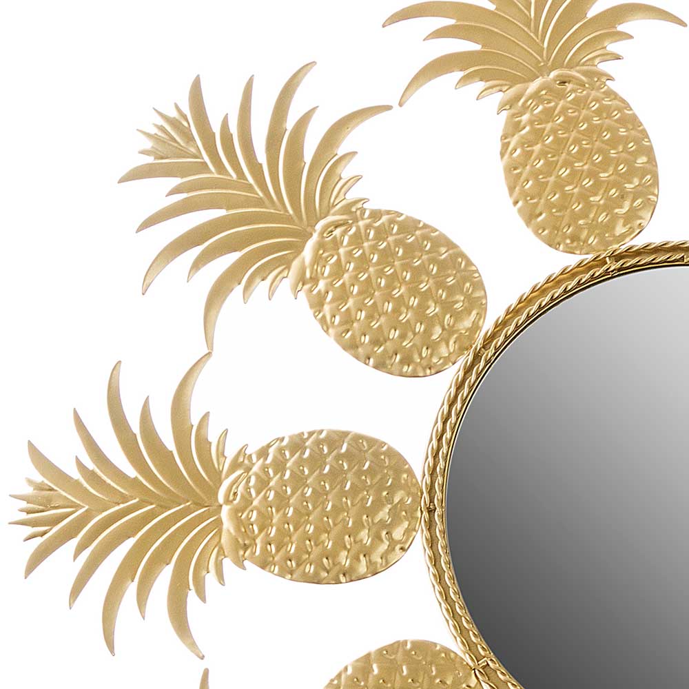 50x50x2 Runder Spiegel mit Ananas Design Rahmen - Estebal