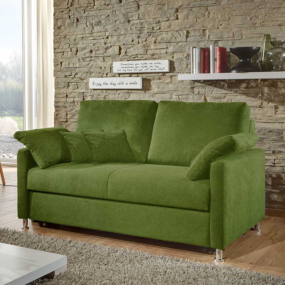 Grünes Zweisitzer Sofa ausklappbar - Molocai