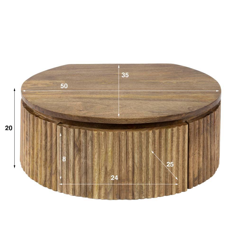 Hänge-Design-Nachtkommode aus Mangoholz - Alde