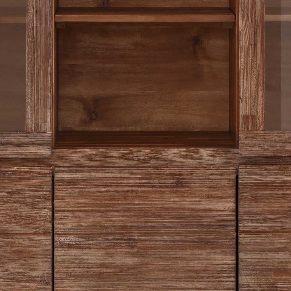 Highboard aus Akazie Massivholz und Glas - Ruffes