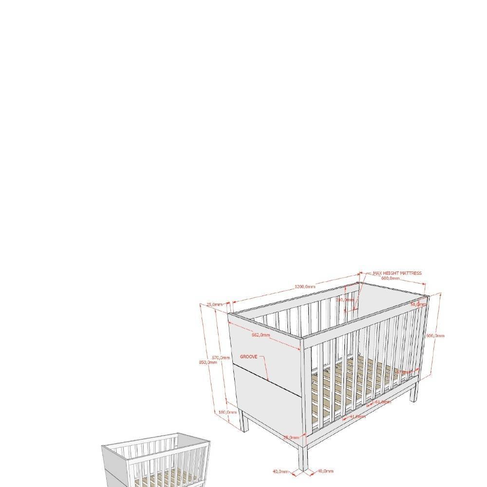 Gitterbett 60x120cm Maße und Abmessungen für das Kinderzimmer – Crocinol