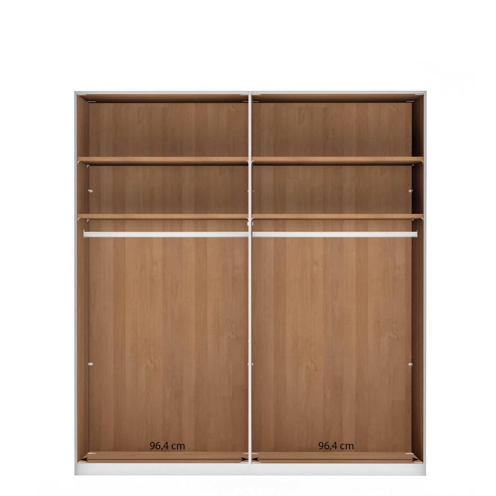 4-türiger Kleiderschrank in Eiche Bianco - Nikoba