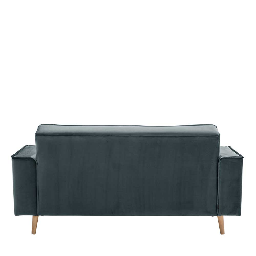 Blaugraue Couch aus Samtvelours - Lymeca