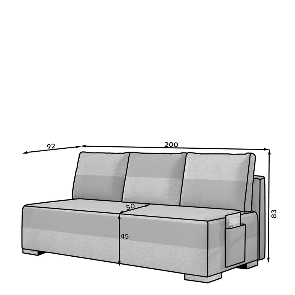 Couchbett mit Federkern in Rostbraun und Beige - Jemayno