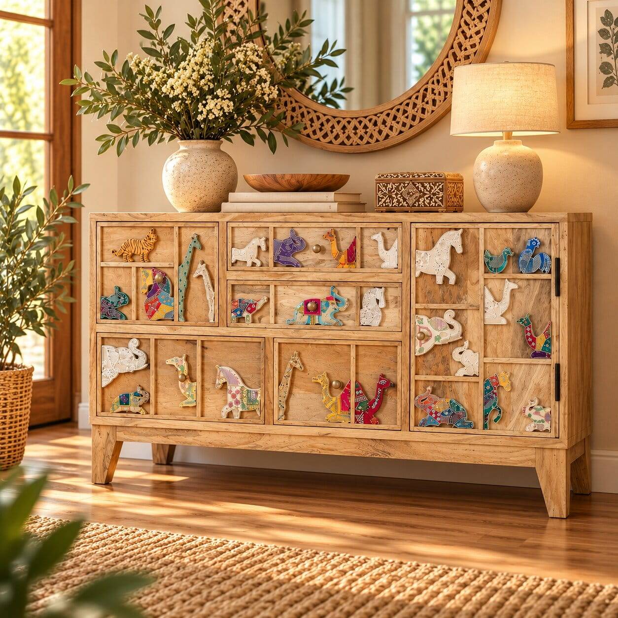 Design-Kommode mit Tiermotiven - Castor