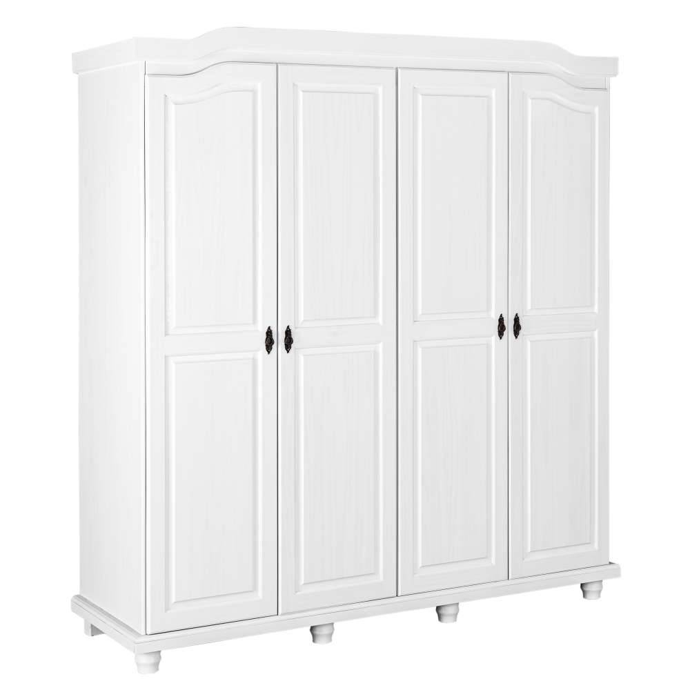 182x198x60 Weißer Landhausschrank für Kleidung - Zeremonia
