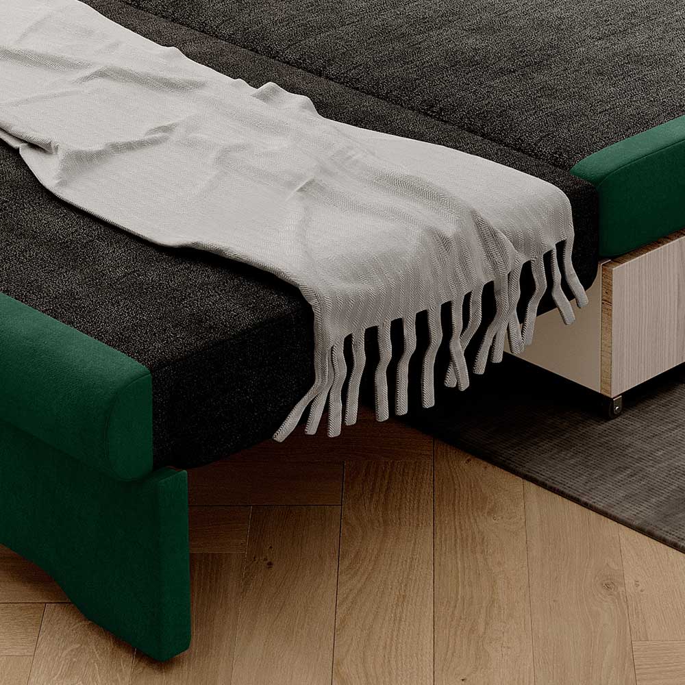 Grünes Schlafsofa mit Veloursbezug - Vigretta