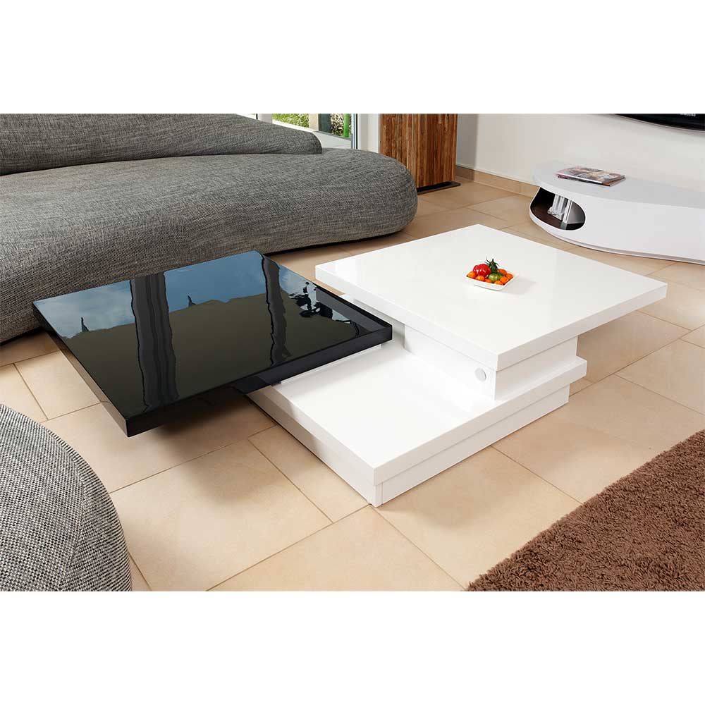 Design Wohnzimmertisch mit drehbaren Tischplatten - Monterey