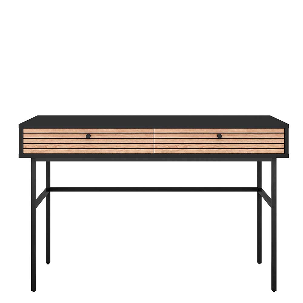 120x75x50 Stilvoller Schreibtisch in Schwarz & Eiche - Varaba