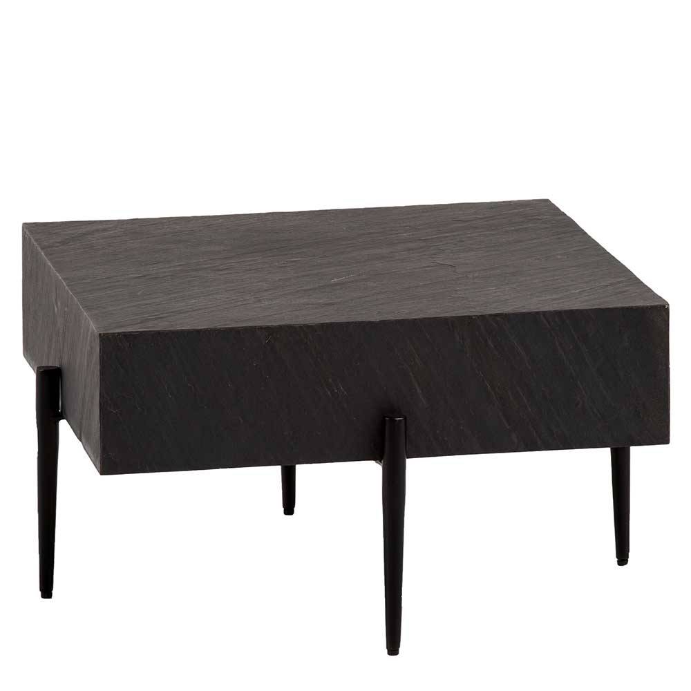 Design Couchtisch in 3D Steinoptik Schwarz - Sanatate
