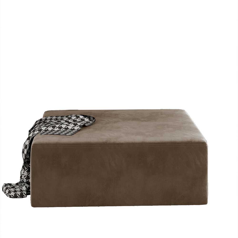 Hellbrauner Couchhocker in quadratischer Form - Aschau