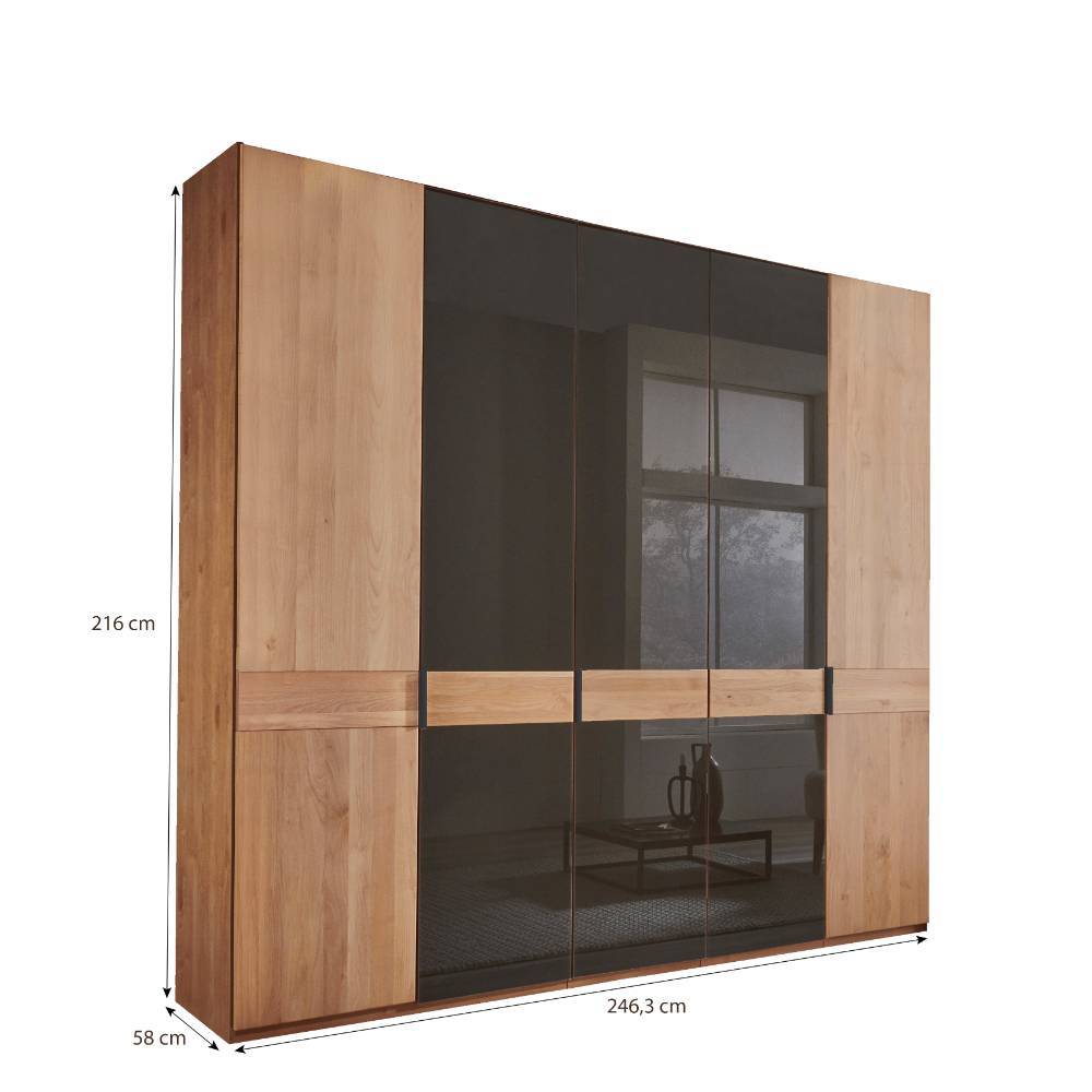 5-türiger Schlafzimmer-Schrank in Erle teilmassiv - Hung