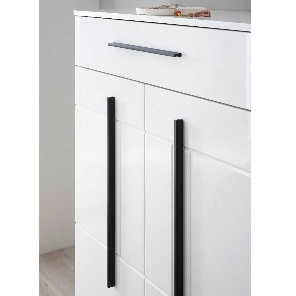 Design-Vertiko in Weiß mit Schwarz - Ingmesan