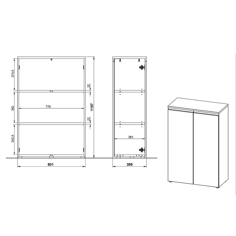 Büro Aktenschrank mit 120 cm Höhe - Espnoz