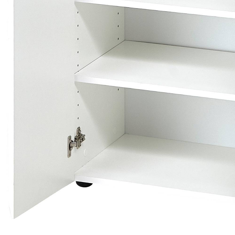 Garderobenschrank in Hochglanz Weiß - Tiondon