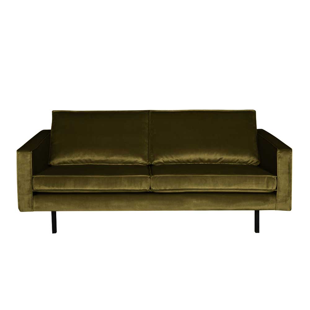 Olivgrünes Sofa für zwei Personen Laconca mit Samt