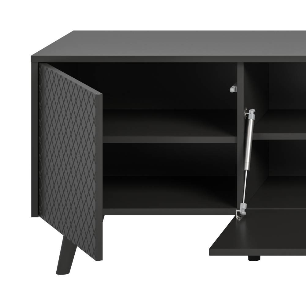 Wohnzimmer Möbel Set in Mattgrau - Adrionata (dreiteilig)