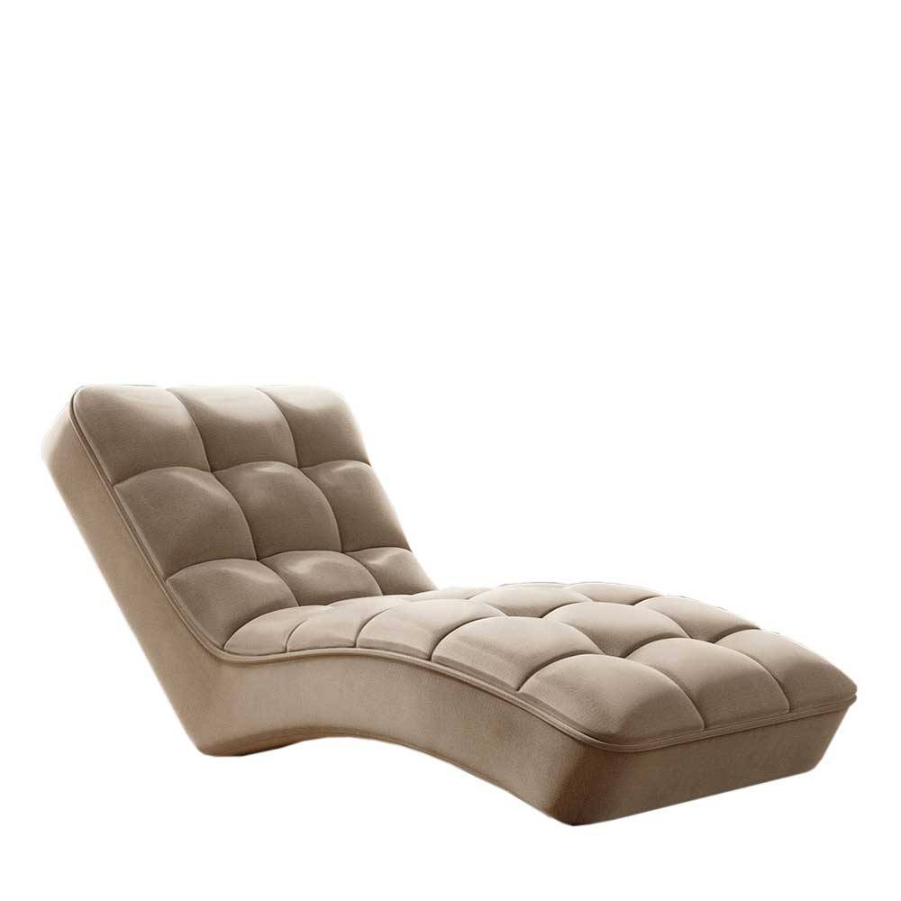 Geschwungene Wohnzimmerliege in Beige - Laurela