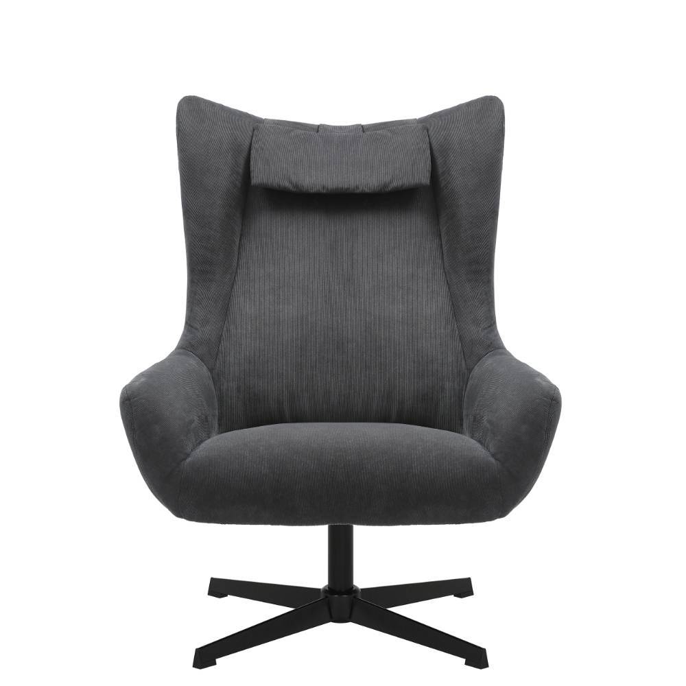 Cordsessel mit Fußhocker im Set - Esmeraldu (zweiteilig)
